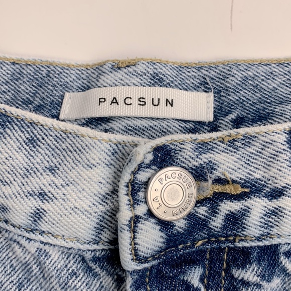 Pacsun denim jean Shorts Ulta High Rise Vintage Short Size 28 Button Fly Retro - Picture 2 of 13